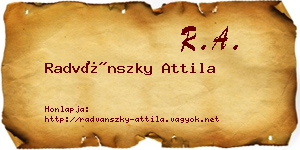 Radvánszky Attila névjegykártya