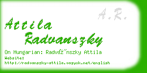 attila radvanszky business card